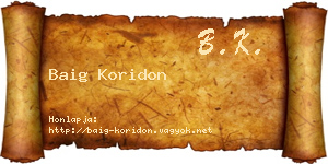 Baig Koridon névjegykártya